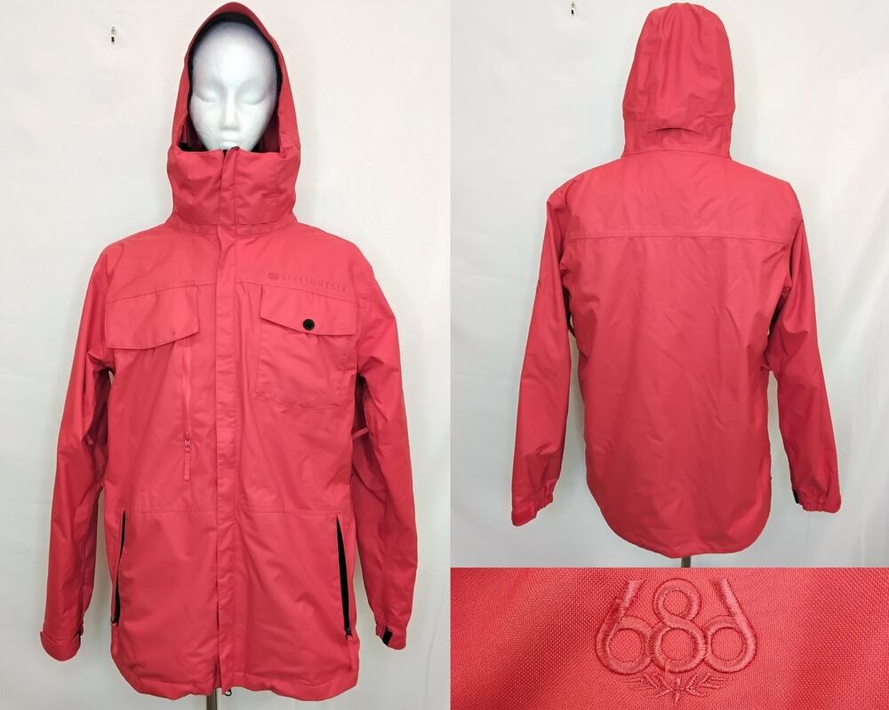 686 Smarty 2-in-1 Ski/Snowboard Jacket Men's L Red Hooded Snow Skirt #J5990